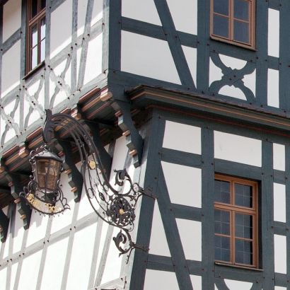 Historische Laterne am Lutherhaus Eisenach